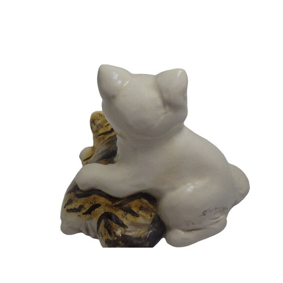 The Townsends Loving Cats Kittens Tiger Hand Painted Ceramic Statue Vintage - Picture 3 of 9